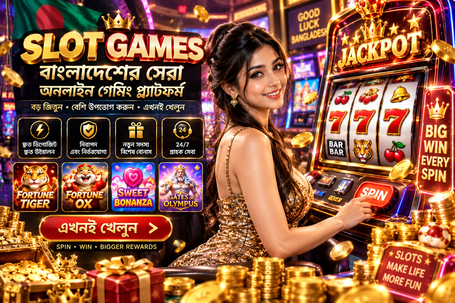 7u7 Free Bet — a giant glowing welcome-bonus coin burst with confetti
